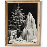 Ghost Having Christmas, Halloween Wall Decor. Unframed